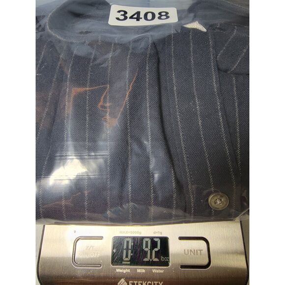UNTUCKit Slim Fit Navy Blue Striped Long Sleeve Button Shirt - Large - Picture 7 of 7